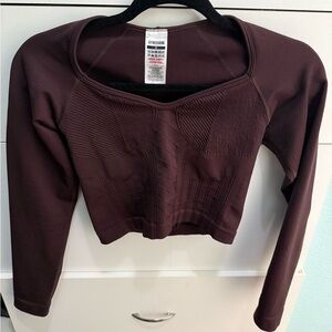 Gymshark Women's Dark Brown Crop Top